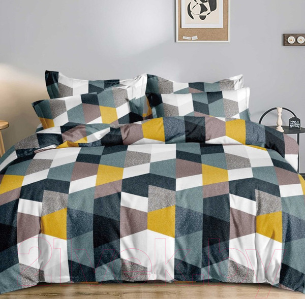 Изображение товара Комплект постельного белья Alleri Эко Сатин Евро / СС-476