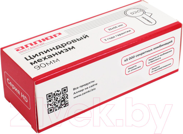 Изображение товара Цилиндровый механизм замка Аллюр HD F 90-5К CP 35x55 (хром)