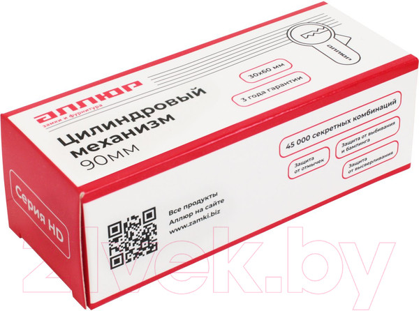 Изображение товара Цилиндровый механизм замка Аллюр HD F 90-5К CP 30x60 (хром)