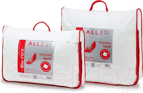 Изображение товара Подушка для сна Alleri Bio-Пух white gold-line 70x70 (лебяжий пух высший сорт)