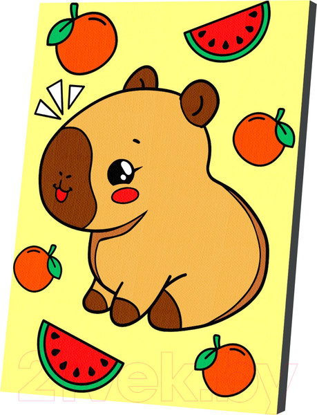 Изображение товара Картина по номерам Школа талантов Капибара и фрукты / 10488129