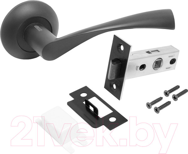 Изображение товара Ручка дверная Аллюр Арт Оскар BL+L45-8 BL 13150/S45 (матовый черный)