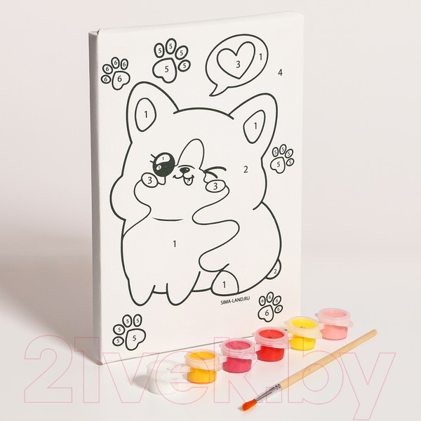 Изображение товара Картина по номерам Школа талантов Милый корги / 10488131