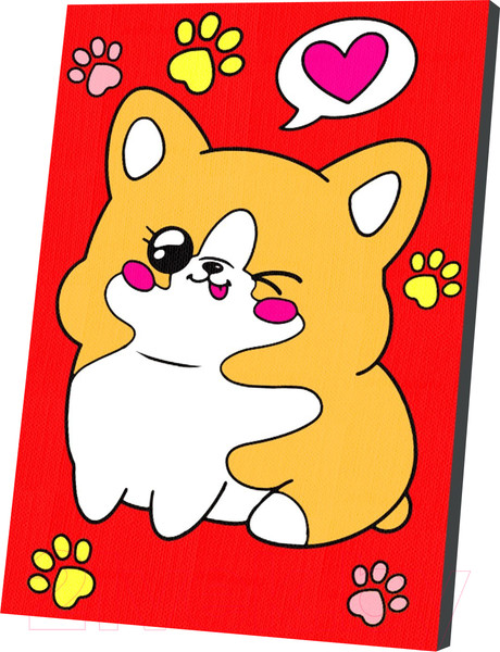 Изображение товара Картина по номерам Школа талантов Милый корги / 10488131