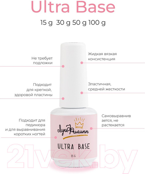 Изображение товара База для гель-лака Луи Филипп Ultra Base (15мл)