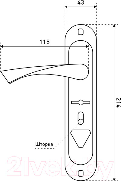 Изображение товара Ручка дверная Аллюр 03S AB R