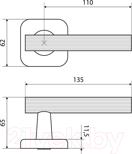 Изображение товара Ручка дверная БУЛАТ РФ 04.04 Форте (хром)
