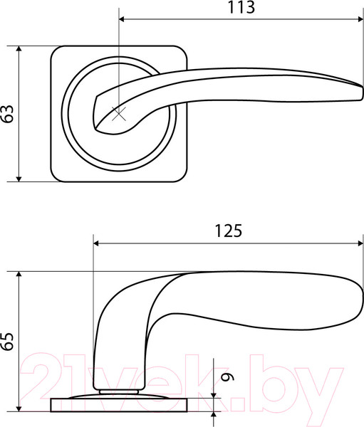 Изображение товара Ручка дверная БУЛАТ РФ 05.04 Атлас (хром)