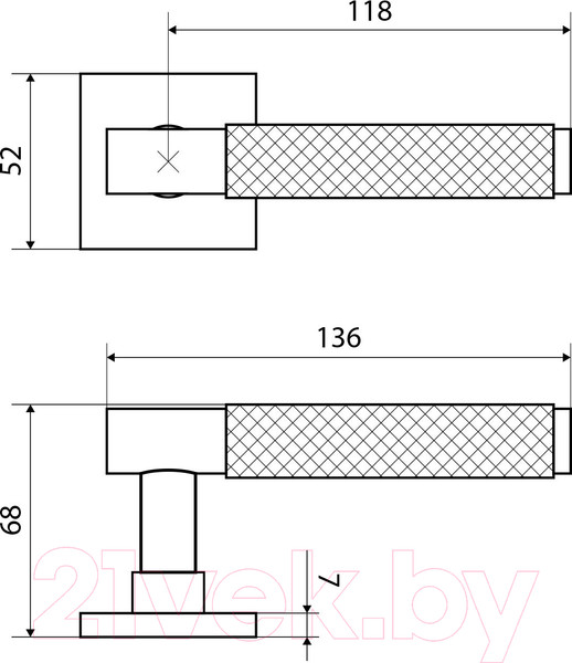 Изображение товара Ручка дверная БУЛАТ Ферона РФ 02.02 (матовый черный)