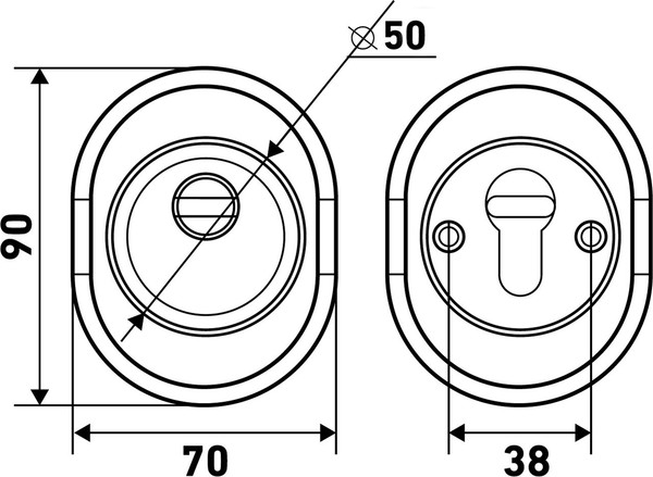Изображение товара Накладка на цилиндр БУЛАТ БНД 01.04 (хром)