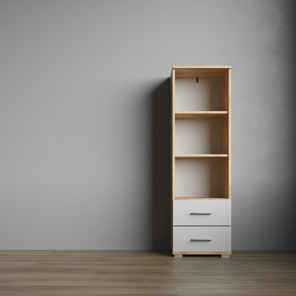 Изображение товара Стеллаж НК Мебель Fun СТ-1.130 / 71339807 (дуб вотан/белый)