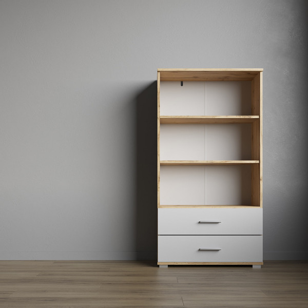 Изображение товара Стеллаж НК Мебель Fun СТ-2.130 / 71339808 (дуб вотан/белый)
