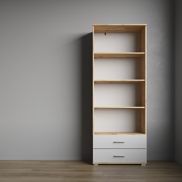 Изображение товара Стеллаж НК Мебель Fun СТ-4.180 / 71339810 (дуб вотан/белый)