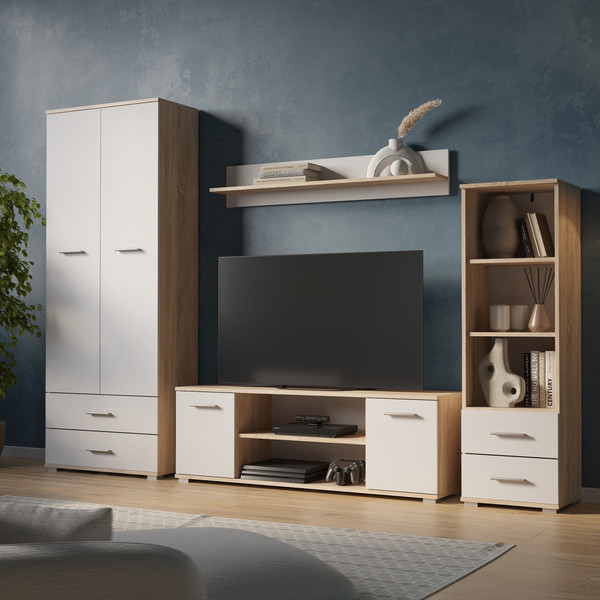 Изображение товара Стеллаж НК Мебель Fun СТ-1.130 / 71337902 (дуб сонома/белый)