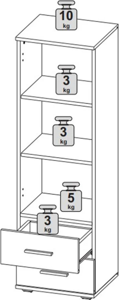 Изображение товара Стеллаж НК Мебель Fun СТ-1.130 / 71339807 (дуб вотан/белый)