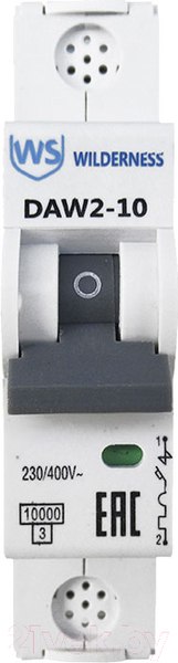 Изображение товара Выключатель автоматический Wilderness DAW2-10 1P 10A C 10kA / DAW2-10-1-C010