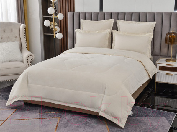 Изображение товара Комплект постельного белья с одеялом Sofi de Marko Энрике 1.6 / Кт-1.6-Эн6 (молоко)