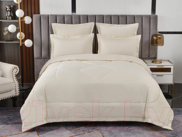 Изображение товара Комплект постельного белья с одеялом Sofi de Marko Энрике 1.6 / Кт-1.6-Эн6 (молоко)