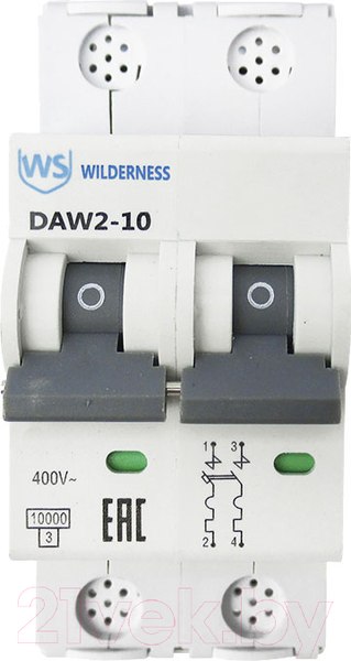Изображение товара Выключатель автоматический Wilderness DAW2-10 2P 10A C 10kA / DAW2-10-2-C010