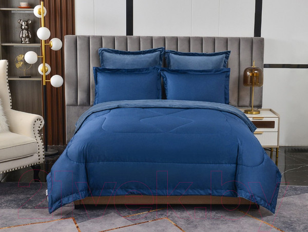 Изображение товара Комплект постельного белья с одеялом Sofi de Marko Энрике Евро / Кт-Евро-Эн5 (синий)