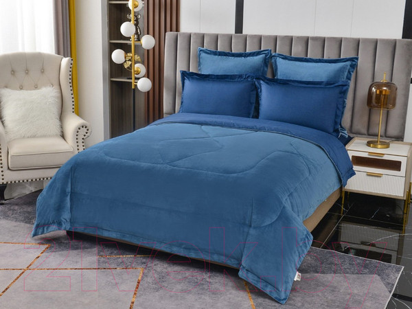 Изображение товара Комплект постельного белья с одеялом Sofi de Marko Энрике Евро / Кт-Евро-Эн5 (синий)