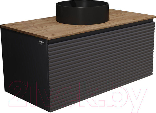 Изображение товара Тумба под умывальник Jorno Cossety 100 / Coss.01.100/P/A-DZ/JR (подвесная,антрацит/дуб крафт золотой)