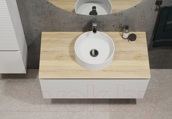 Изображение товара Тумба под умывальник Jorno Cossety 100 / Coss.01.100/P/W-DG/JR (подвесная, белый/дуб мавелла голд)