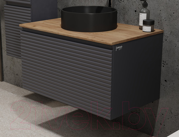 Изображение товара Тумба под умывальник Jorno Cossety 80 / Coss.01.80/P/A-DZ/JR (подвесная, антрацит/дуб крафт золотой)