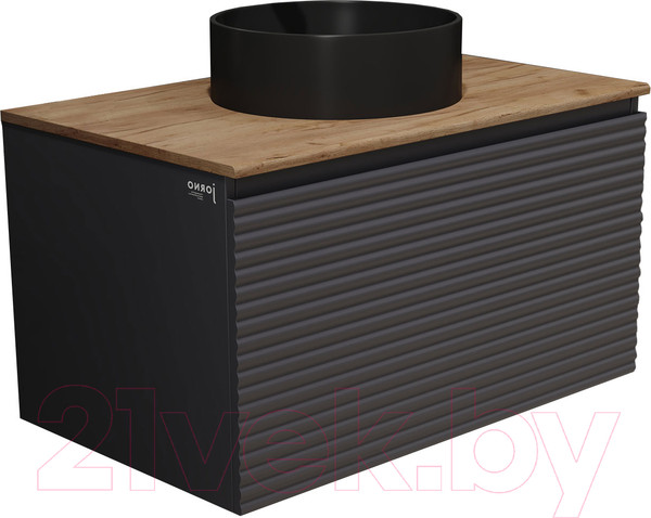 Изображение товара Тумба под умывальник Jorno Cossety 80 / Coss.01.80/P/A-DZ/JR (подвесная, антрацит/дуб крафт золотой)