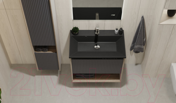 Изображение товара Тумба под умывальник Jorno Tossony 70 / Toss.01.70/P/DS-A/JR (подвесная, дуб самдал/антрацит)