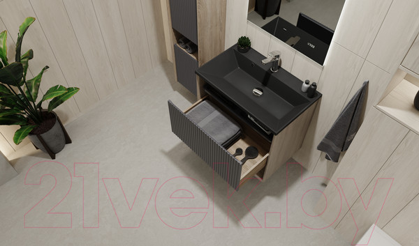 Изображение товара Тумба под умывальник Jorno Tossony 70 / Toss.01.70/P/DS-A/JR (подвесная, дуб самдал/антрацит)