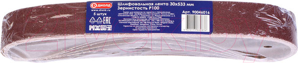 Изображение товара Набор шлифлент Диолд 30x533мм Р 100 / 90046016 (5шт)