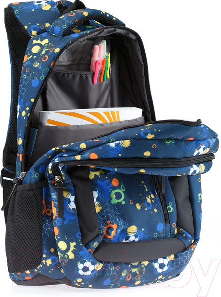 Изображение товара Школьный рюкзак Torber Class X / T5220-BLK-BLU-P (черный/синий)