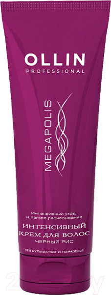 Изображение товара Крем для волос Ollin Professional Megapolis Интенсивный на основе черного риса (200мл)