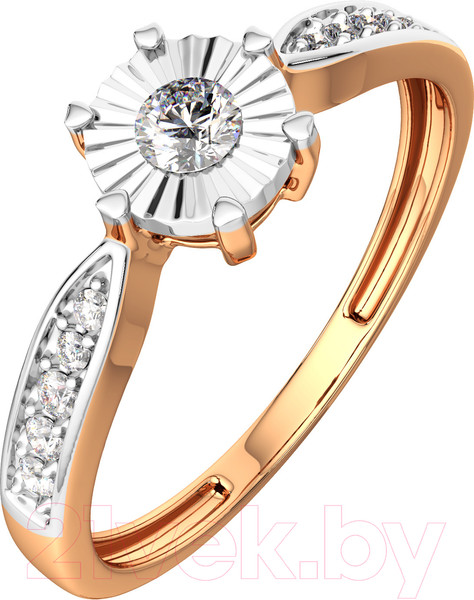 Изображение товара Кольцо помолвочное из комбинированного золота ZORKA 2D00130.14K.B (р.16.5, с бриллиантом)
