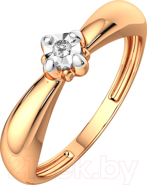 Изображение товара Кольцо помолвочное из комбинированного золота ZORKA 2D00132.14K.B (р.17, с бриллиантом)
