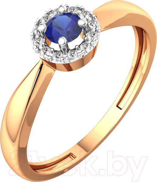 Изображение товара Кольцо из розового золота ZORKA 2D1082.14K.R (р.17, с бриллиантом и сапфиром)