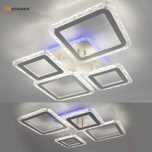 Изображение товара Люстра Estares Oval Ice RGB 75W 5S-APP-725x500x93-White/Clear-220-IP20