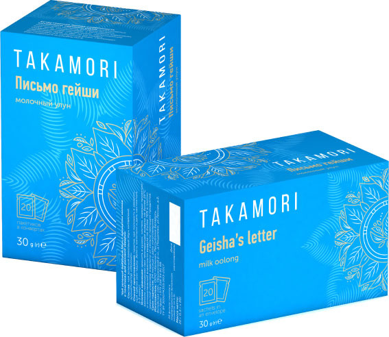 Изображение товара Чай пакетированный Takamori Письмо гейши Зеленый молочный улун (20пак)