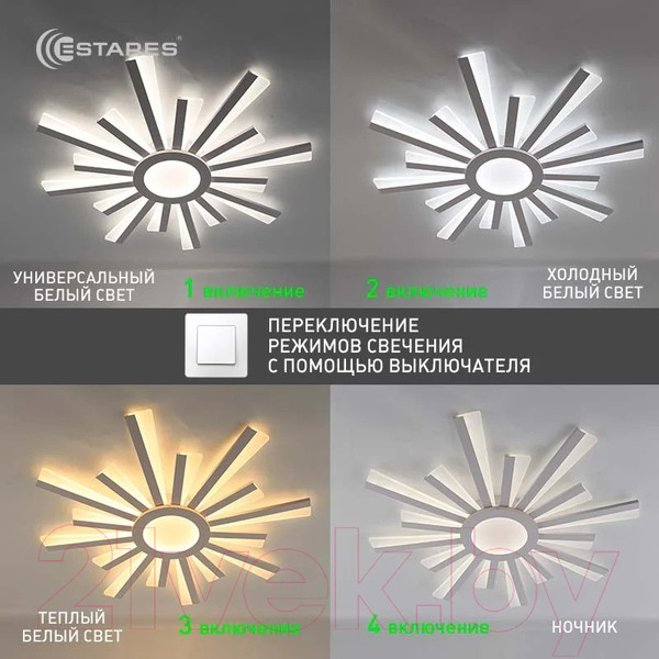 Изображение товара Люстра Estares Teresa 100W R-APP-680x50-White/White-220-IP20