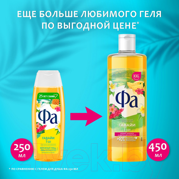 Изображение товара Гель для душа Фа Гавайи аромат ананаса и цветка франжипани (450мл)