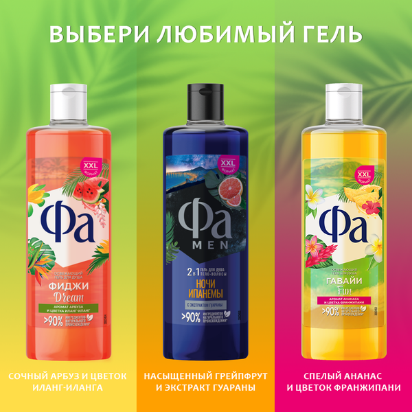 Изображение товара Гель для душа Фа Фиджи аромат арбуза и цветка иланг-иланг (450мл)