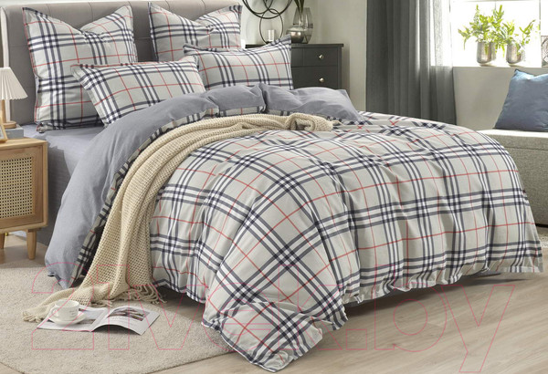 Изображение товара Комплект постельного белья Sofi de Marko Урмас Евро 4н / Евро-5579 (серый)