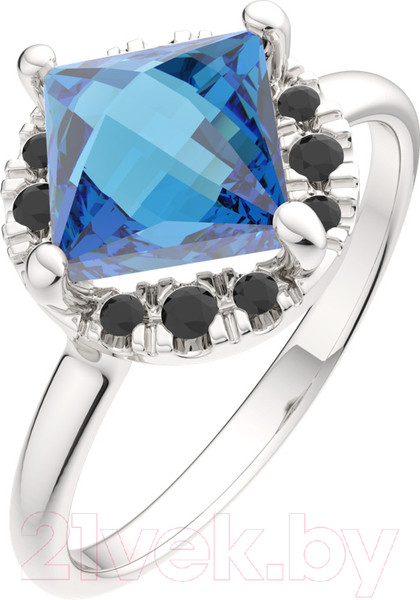 Изображение товара Кольцо из белого золота ZORKA 2D4192.14K.W (р.16.5, с бриллиантом и топазом)