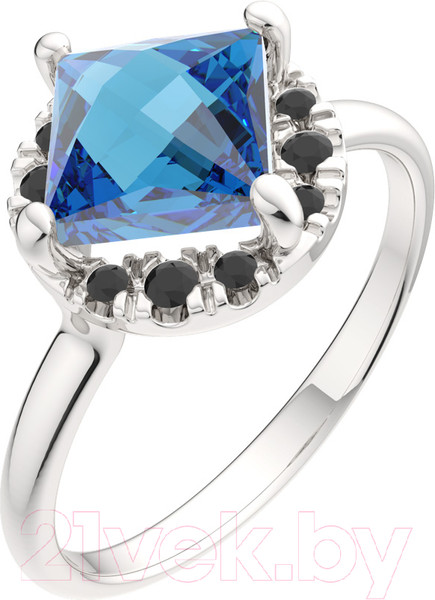 Изображение товара Кольцо из белого золота ZORKA 2D4192.14K.W (р.16.5, с бриллиантом и топазом)