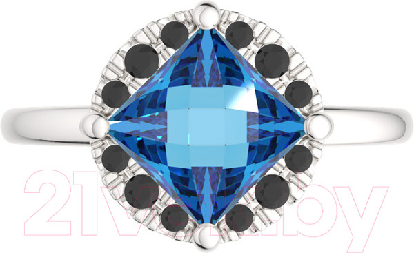Изображение товара Кольцо из белого золота ZORKA 2D4192.14K.W (р.16.5, с бриллиантом и топазом)