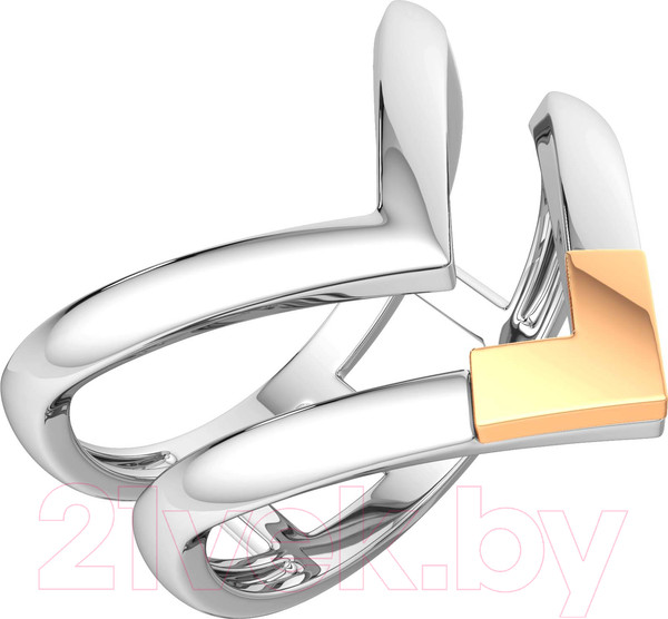 Изображение товара Кольцо из серебра ZORKA 0200085.G14K (р.18, с золотой вставкой)