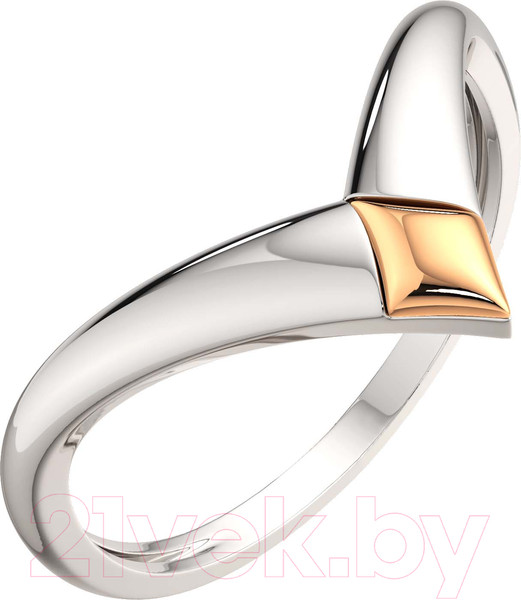 Изображение товара Кольцо из серебра ZORKA 0200083.G14K (р.17, с золотой вставкой)