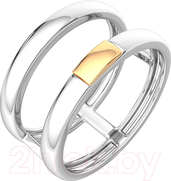 Изображение товара Кольцо из серебра ZORKA 0200075.G14K (р.17, с золотой вставкой)