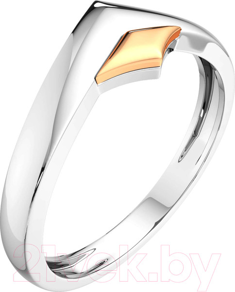 Изображение товара Кольцо из серебра ZORKA 0200089.G14K (р.17, с золотой вставкой)